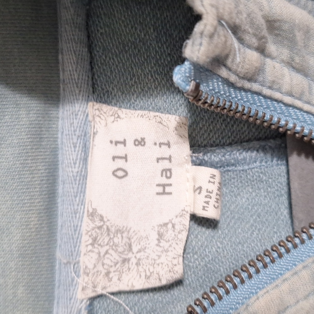 Oli & Hali Sweatshirt Dolman Denim Jacket Small - Picture 2 of 5